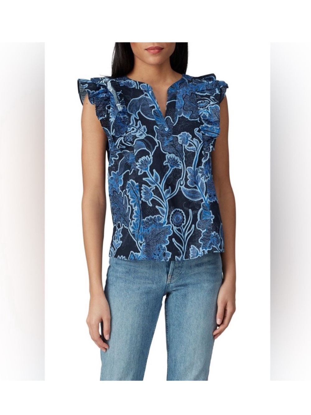 Parker Womens Mindy Top Blue Size small